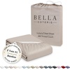 image:imageBella Coterie  Luxury Bamboo Viscose Queen Size Fitted Sheet Only  Organically Grown  Cooling For Hot Sleepers  Ultra Soft  18 Deep Pocket  With Corner Straps IvoryDune