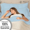 image:imageBella Coterie  Luxury Bamboo Viscose Queen Size Fitted Sheet Only  Organically Grown  Cooling For Hot Sleepers  Ultra Soft  18 Deep Pocket  With Corner Straps IvoryCoastal Blue