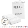 image:imageBella Coterie  Luxury Bamboo Viscose Queen Size Fitted Sheet Only  Organically Grown  Cooling For Hot Sleepers  Ultra Soft  18 Deep Pocket  With Corner Straps IvoryWhite
