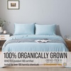 image:imageBella Coterie  Luxury Bamboo Viscose Queen Size Fitted Sheet Only  Organically Grown  Cooling For Hot Sleepers  Ultra Soft  18 Deep Pocket  With Corner Straps IvoryCoastal Blue