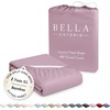 image:imageBella Coterie  Luxury Bamboo Viscose Queen Size Fitted Sheet Only  Organically Grown  Cooling For Hot Sleepers  Ultra Soft  18 Deep Pocket  With Corner Straps IvoryLilac