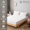 image:imageBella Coterie  Luxury Bamboo Viscose Queen Size Fitted Sheet Only  Organically Grown  Cooling For Hot Sleepers  Ultra Soft  18 Deep Pocket  With Corner Straps IvoryIvory