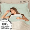 image:imageBella Coterie  Luxury Bamboo Viscose Queen Size Fitted Sheet Only  Organically Grown  Cooling For Hot Sleepers  Ultra Soft  18 Deep Pocket  With Corner Straps IvorySea Glass