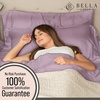 image:imageBella Coterie  Luxury Bamboo Viscose Queen Size Fitted Sheet Only  Organically Grown  Cooling For Hot Sleepers  Ultra Soft  18 Deep Pocket  With Corner Straps IvoryLilac