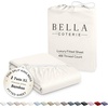 image:imageBella Coterie  Luxury Bamboo Viscose Queen Size Fitted Sheet Only  Organically Grown  Cooling For Hot Sleepers  Ultra Soft  18 Deep Pocket  With Corner Straps IvoryIvory