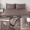 image:imageBella Coterie  Luxury Bamboo Viscose Queen Size Fitted Sheet Only  Organically Grown  Cooling For Hot Sleepers  Ultra Soft  18 Deep Pocket  With Corner Straps IvoryMocha
