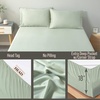 image:imageBella Coterie  Luxury Bamboo Viscose Queen Size Fitted Sheet Only  Organically Grown  Cooling For Hot Sleepers  Ultra Soft  18 Deep Pocket  With Corner Straps IvorySea Glass