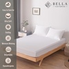 image:imageBella Coterie  Luxury Bamboo Viscose Queen Size Fitted Sheet Only  Organically Grown  Cooling For Hot Sleepers  Ultra Soft  18 Deep Pocket  With Corner Straps IvoryWhite