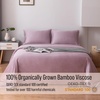 image:imageBella Coterie  Luxury Bamboo Viscose Queen Size Fitted Sheet Only  Organically Grown  Cooling For Hot Sleepers  Ultra Soft  18 Deep Pocket  With Corner Straps IvoryLilac