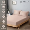 image:imageBella Coterie  Luxury Bamboo Viscose Queen Size Fitted Sheet Only  Organically Grown  Cooling For Hot Sleepers  Ultra Soft  18 Deep Pocket  With Corner Straps IvoryDusty Rose