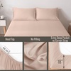 image:imageBella Coterie  Luxury Bamboo Viscose Queen Size Fitted Sheet Only  Organically Grown  Cooling For Hot Sleepers  Ultra Soft  18 Deep Pocket  With Corner Straps IvoryDusty Rose