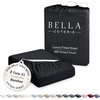 image:imageBella Coterie  Luxury Bamboo Viscose Queen Size Fitted Sheet Only  Organically Grown  Cooling For Hot Sleepers  Ultra Soft  18 Deep Pocket  With Corner Straps IvoryBlack