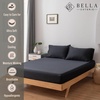 image:imageBella Coterie  Luxury Bamboo Viscose Queen Size Fitted Sheet Only  Organically Grown  Cooling For Hot Sleepers  Ultra Soft  18 Deep Pocket  With Corner Straps IvoryBlack