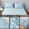image:imageBella Coterie  Luxury Bamboo Viscose Queen Size Fitted Sheet Only  Organically Grown  Cooling For Hot Sleepers  Ultra Soft  18 Deep Pocket  With Corner Straps IvoryCoastal Blue