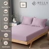image:imageBella Coterie  Luxury Bamboo Viscose Queen Size Fitted Sheet Only  Organically Grown  Cooling For Hot Sleepers  Ultra Soft  18 Deep Pocket  With Corner Straps IvoryLilac