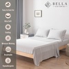 image:imageBella Coterie  Luxury Bamboo Viscose Queen Size Flat Sheet Only  1 Piece  Organically Grown  Cooling for Hot Sleepers  Ultra Soft  Oversized Sea GlassGrey Mist