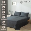 image:imageBella Coterie  Luxury Bamboo Viscose Queen Size Flat Sheet Only  1 Piece  Organically Grown  Cooling for Hot Sleepers  Ultra Soft  Oversized Sea GlassCharcoal Grey