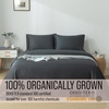 image:imageBella Coterie  Luxury Bamboo Viscose Queen Size Flat Sheet Only  1 Piece  Organically Grown  Cooling for Hot Sleepers  Ultra Soft  Oversized Sea GlassCharcoal Grey
