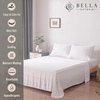 image:imageBella Coterie  Luxury Bamboo Viscose Queen Size Flat Sheet Only  1 Piece  Organically Grown  Cooling for Hot Sleepers  Ultra Soft  Oversized Sea GlassWhite