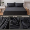 image:imageBella Coterie  Luxury Bamboo Viscose Queen Size Flat Sheet Only  1 Piece  Organically Grown  Cooling for Hot Sleepers  Ultra Soft  Oversized Sea GlassBlack