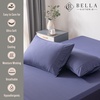 image:imageBella Coterie  Luxury Bamboo Viscose Standard Size Pillowcase Set  Organically Grown  Cooling For Hot Sleepers  Ultra Soft  Hypoallergenic  2 Pillowcases WhiteTwilight Blue