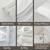 image:imageBella Coterie  Luxury Bamboo Viscose Standard Size Pillowcase Set  Organically Grown  Cooling For Hot Sleepers  Ultra Soft  Hypoallergenic  2 Pillowcases WhiteStriped Coastal Blue
