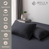 image:imageBella Coterie  Luxury Bamboo Viscose Standard Size Pillowcase Set  Organically Grown  Cooling For Hot Sleepers  Ultra Soft  Hypoallergenic  2 Pillowcases WhiteBlack