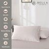 image:imageBella Coterie  Luxury Bamboo Viscose Standard Size Pillowcase Set  Organically Grown  Cooling For Hot Sleepers  Ultra Soft  Hypoallergenic  2 Pillowcases WhiteStriped Dune