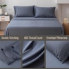 image:imageBella Coterie  Luxury Bamboo Viscose Standard Size Pillowcase Set  Organically Grown  Cooling For Hot Sleepers  Ultra Soft  Hypoallergenic  2 Pillowcases WhiteSlate Blue