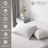 image:imageBella Coterie  Luxury Bamboo Viscose Standard Size Pillowcase Set  Organically Grown  Cooling For Hot Sleepers  Ultra Soft  Hypoallergenic  2 Pillowcases WhiteGrey Mist