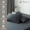 image:imageBella Coterie  Luxury Bamboo Viscose Standard Size Pillowcase Set  Organically Grown  Cooling For Hot Sleepers  Ultra Soft  Hypoallergenic  2 Pillowcases WhiteCharcoal Grey