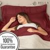 image:imageBella Coterie  Luxury Bamboo Viscose Standard Size Pillowcase Set  Organically Grown  Cooling For Hot Sleepers  Ultra Soft  Hypoallergenic  2 Pillowcases WhiteMerlot