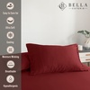 image:imageBella Coterie  Luxury Bamboo Viscose Standard Size Pillowcase Set  Organically Grown  Cooling For Hot Sleepers  Ultra Soft  Hypoallergenic  2 Pillowcases WhiteMerlot