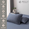 image:imageBella Coterie  Luxury Bamboo Viscose Standard Size Pillowcase Set  Organically Grown  Cooling For Hot Sleepers  Ultra Soft  Hypoallergenic  2 Pillowcases WhiteSlate Blue