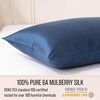 image:imageBella Coterie  Luxury Silk Pillowcase for Hair and Skin  King Size  30 Momme  100 Pure 6A Mulberry Silk  Super Soft  Perfectly Plush  Zipper Closure WhiteNavy
