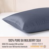 image:imageBella Coterie  Luxury Silk Pillowcase for Hair and Skin  King Size  30 Momme  100 Pure 6A Mulberry Silk  Super Soft  Perfectly Plush  Zipper Closure WhiteCobalt