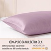 image:imageBella Coterie  Luxury Silk Pillowcase for Hair and Skin  King Size  30 Momme  100 Pure 6A Mulberry Silk  Super Soft  Perfectly Plush  Zipper Closure WhiteLilac