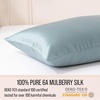 image:imageBella Coterie  Luxury Silk Pillowcase for Hair and Skin  King Size  30 Momme  100 Pure 6A Mulberry Silk  Super Soft  Perfectly Plush  Zipper Closure WhiteSlate Blue