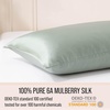 image:imageBella Coterie  Luxury Silk Pillowcase for Hair and Skin  King Size  30 Momme  100 Pure 6A Mulberry Silk  Super Soft  Perfectly Plush  Zipper Closure WhiteSage Green