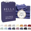 image:imageBella Coterie Luxury Bamboo Viscose King Size Sheet Set  Organically Grown  Cooling  Ultra Soft amp Breathable  18 Deep Pocket w Corner Straps  Hypoallergenic White13  Twilight Blue