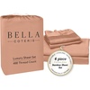 image:imageBella Coterie Luxury Bamboo Viscose King Size Sheet Set  Organically Grown  Cooling  Ultra Soft amp Breathable  18 Deep Pocket w Corner Straps  Hypoallergenic White20  Terracotta