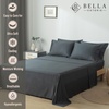 image:imageBella Coterie Luxury Bamboo Viscose King Size Sheet Set  Organically Grown  Cooling  Ultra Soft amp Breathable  18 Deep Pocket w Corner Straps  Hypoallergenic White08  Charcoal Grey