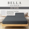 image:imageBella Coterie Luxury Bamboo Viscose King Size Sheet Set  Organically Grown  Cooling  Ultra Soft amp Breathable  18 Deep Pocket w Corner Straps  Hypoallergenic White08  Charcoal Grey