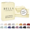 image:imageBella Coterie Luxury Bamboo Viscose King Size Sheet Set  Organically Grown  Cooling  Ultra Soft amp Breathable  18 Deep Pocket w Corner Straps  Hypoallergenic White19  Lemonade