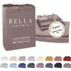 image:imageBella Coterie Luxury Bamboo Viscose King Size Sheet Set  Organically Grown  Cooling  Ultra Soft amp Breathable  18 Deep Pocket w Corner Straps  Hypoallergenic White09  Mocha