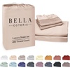 image:imageBella Coterie Luxury Bamboo Viscose King Size Sheet Set  Organically Grown  Cooling  Ultra Soft amp Breathable  18 Deep Pocket w Corner Straps  Hypoallergenic White18  Dusty Rose