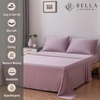 image:imageBella Coterie Luxury Bamboo Viscose King Size Sheet Set  Organically Grown  Cooling  Ultra Soft amp Breathable  18 Deep Pocket w Corner Straps  Hypoallergenic White12  Lilac