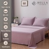 image:imageBella Coterie Luxury Bamboo Viscose King Size Sheet Set  Organically Grown  Cooling  Ultra Soft amp Breathable  18 Deep Pocket w Corner Straps  Hypoallergenic White12  Lilac