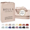image:imageBella Coterie Luxury Bamboo Viscose King Size Sheet Set  Organically Grown  Cooling  Ultra Soft amp Breathable  18 Deep Pocket w Corner Straps  Hypoallergenic White18  Dusty Rose