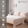 image:imageBella Coterie Luxury Bamboo Viscose King Size Sheet Set  Organically Grown  Cooling  Ultra Soft amp Breathable  18 Deep Pocket w Corner Straps  Hypoallergenic White10  Champagne